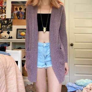 American Eagle Mauve Cardigan Sweater